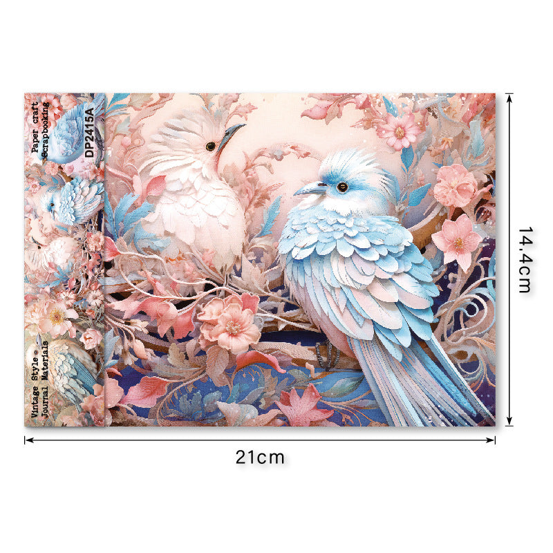 A5 Beautiful Bird Journal Scrapbook Paper