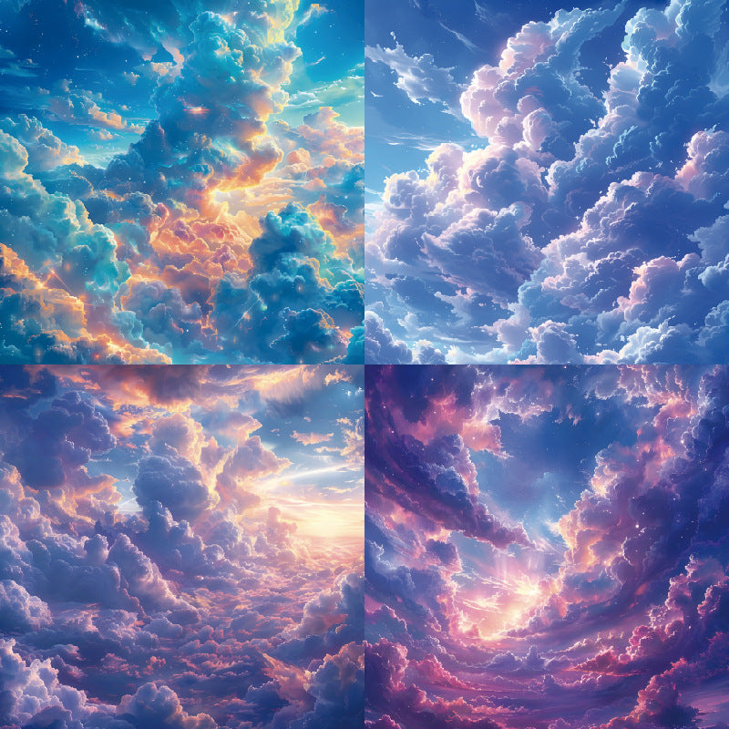 24PCS 6" Clear Clouds Scrapbook Paper & Cardstock