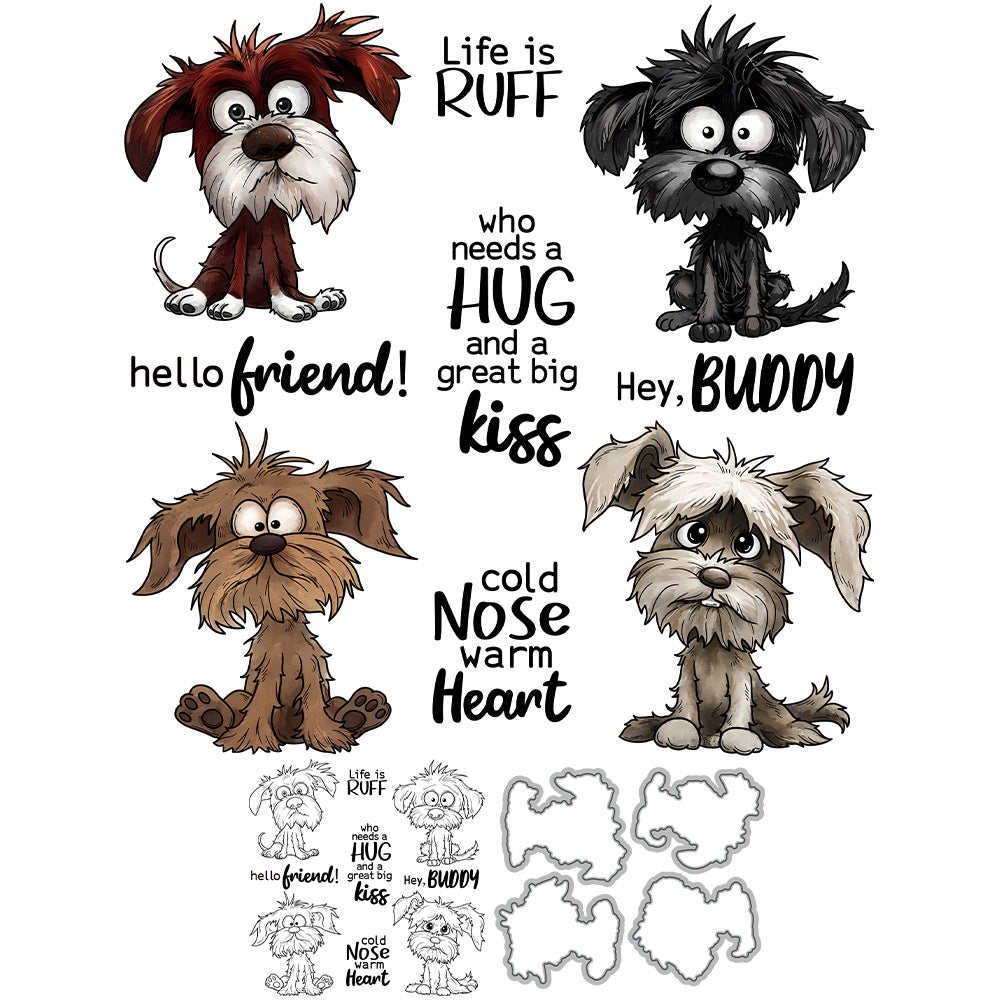 Cute Puppy Dies & Stamps Set