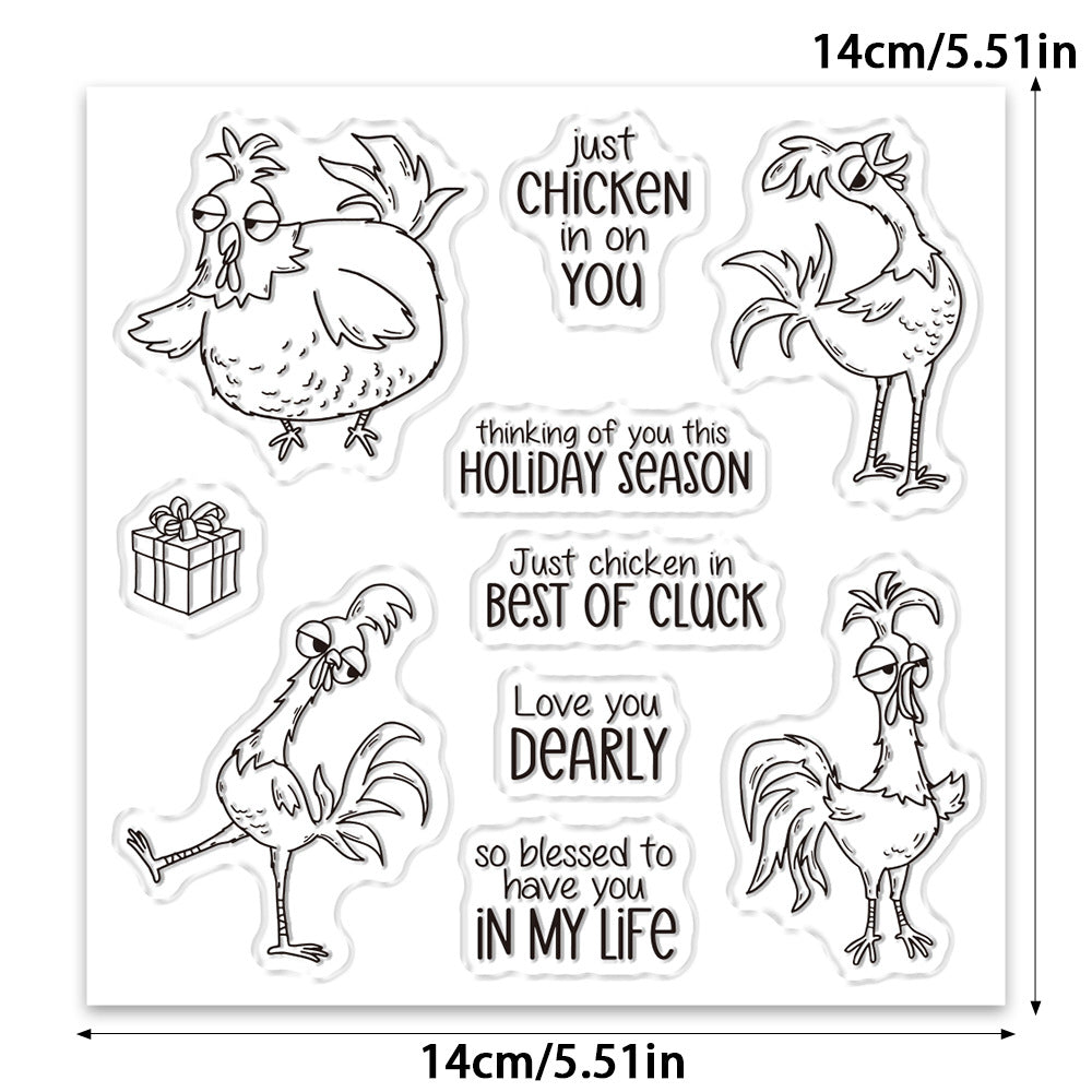 Cartoon Chicken Dies & Stamps Set