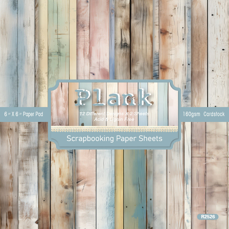 24PCS 6" Plank Scrapbook Paper & Cardstock