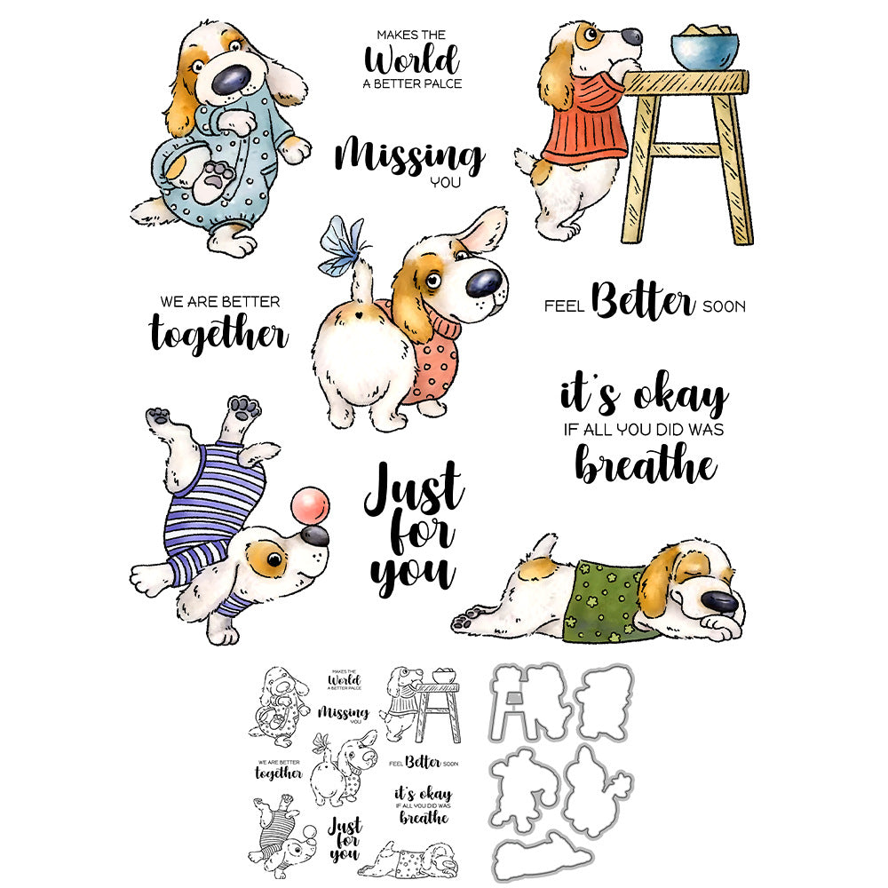 Naughty Puppy Dies & Stamps Set