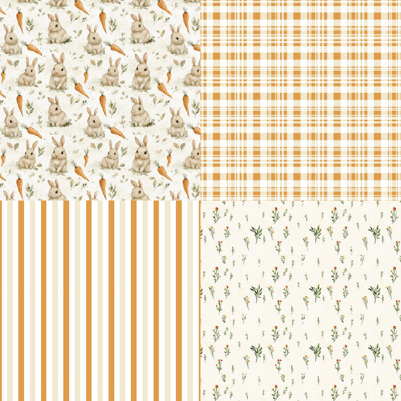 24PCS 6" Bunny Carrot Scrapbook Paper & Cardstock