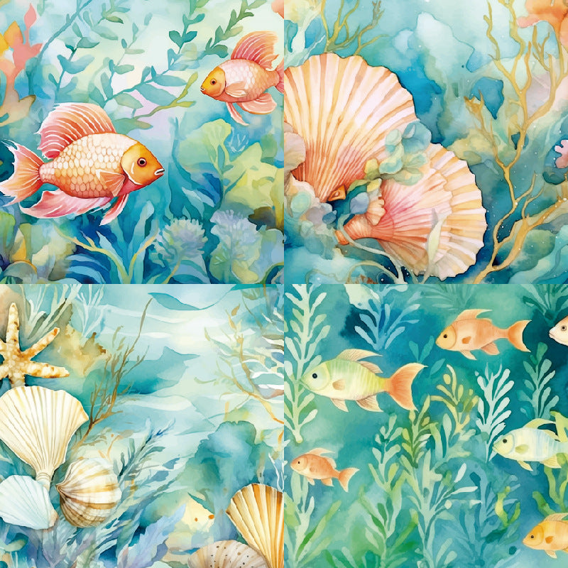 24PCS 6" Ocean Aquarium Scrapbook Paper & Cardstock