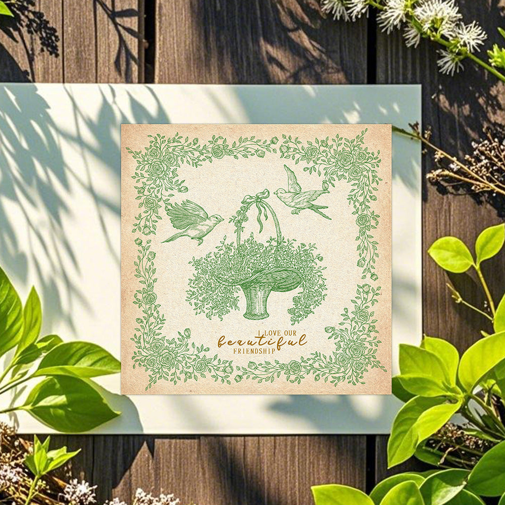 Flower Basket and Birds Dies & Stamps Set