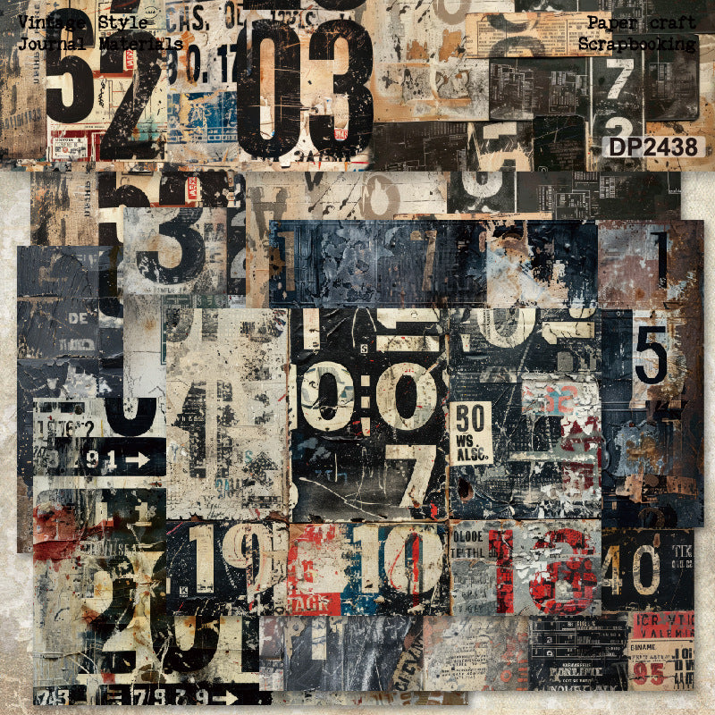 A5 Retro Numbers DIY Scrapbook Paper