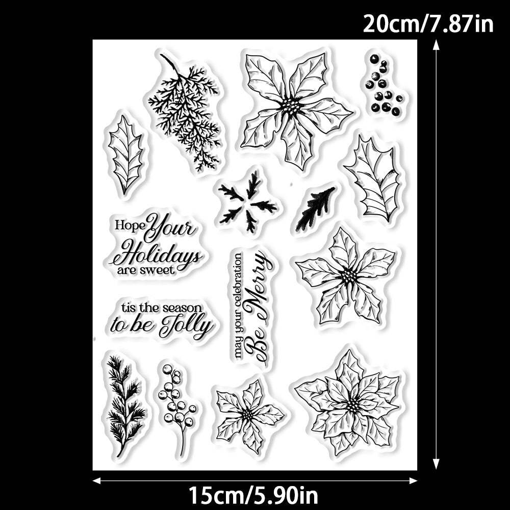 Christmas Poinsettia Dies & Stamps Set