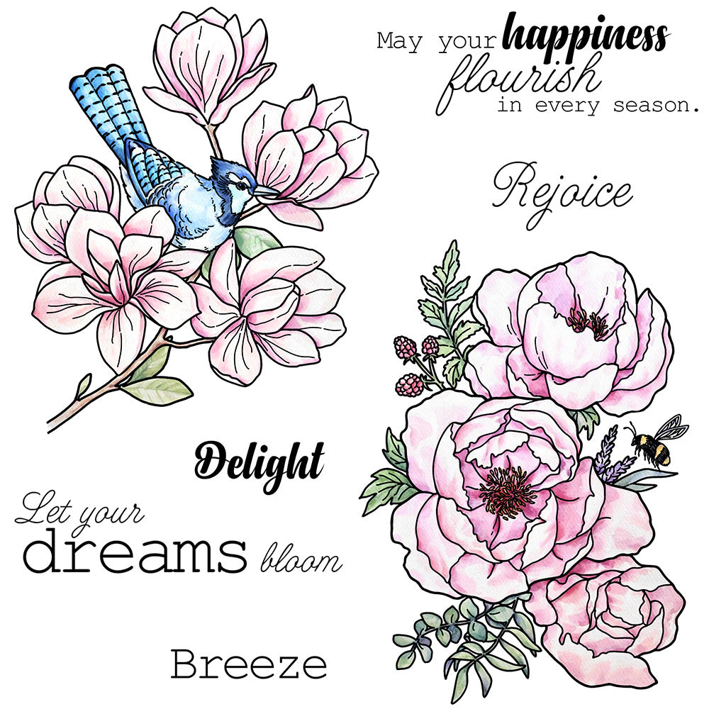 Magnolia Peony Clear Stamps
