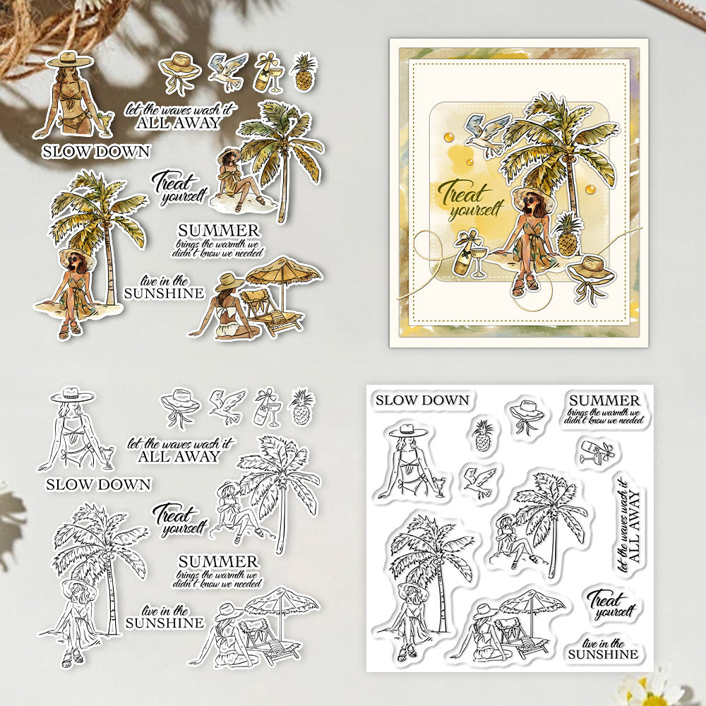 Beach Girl Clear Stamps