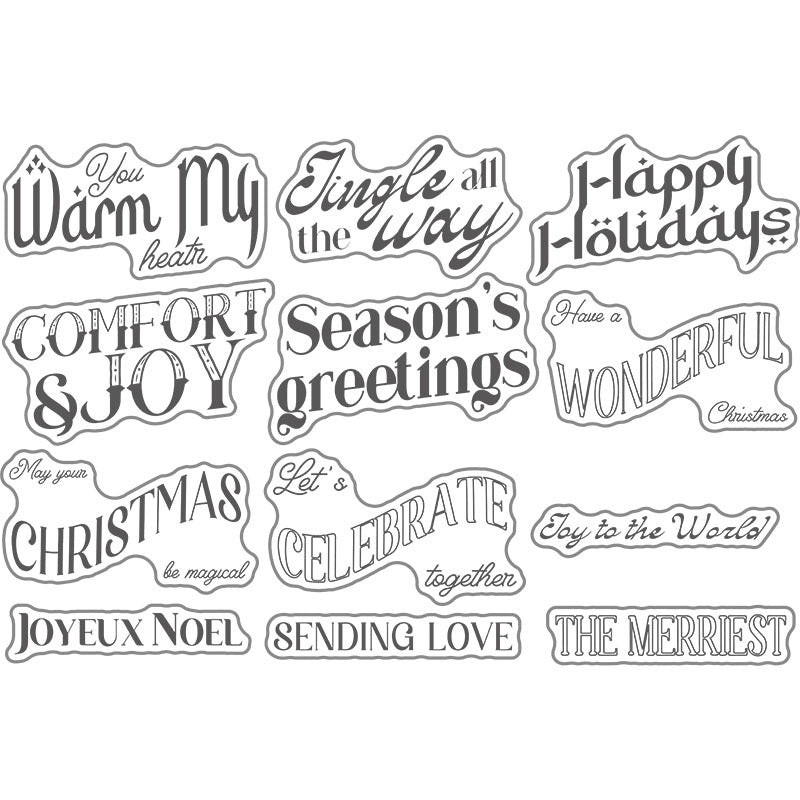 Christmas Greetings Dies & Stamps Set
