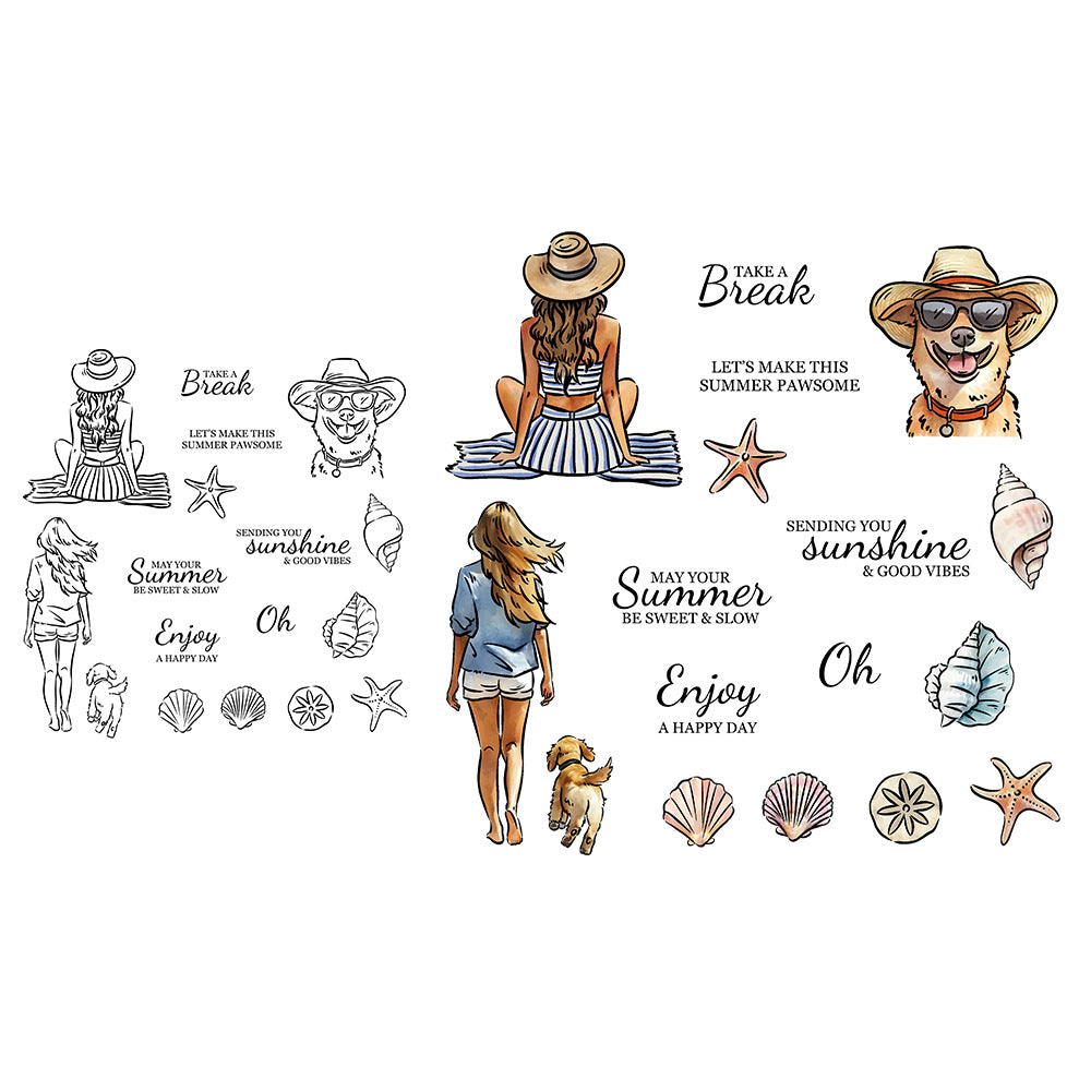 Summer Beach Clear Stamps