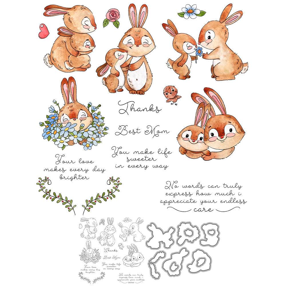 Happy Mother's Day Rabbits Dies & Stamps Set