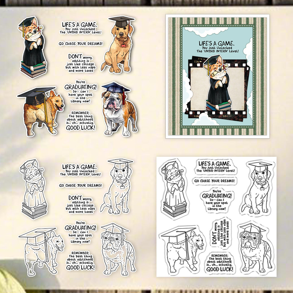 Graduation Puppy Clear Stamps
