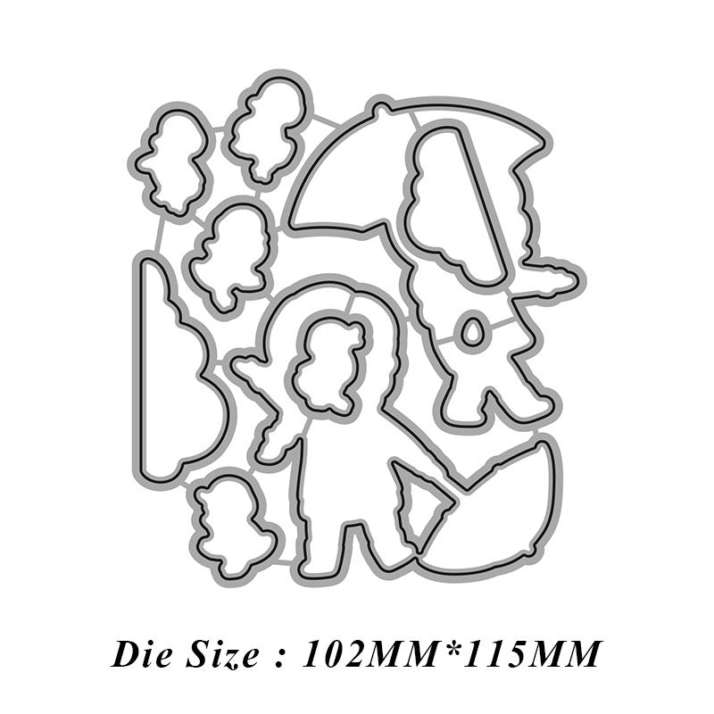 Rainy Day Girl Dies & Stamps Set