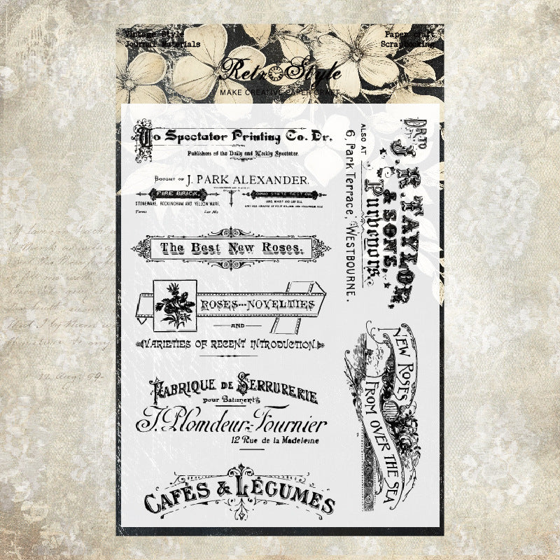 Retro Pattern DIY Scrapbook Clear Stamps