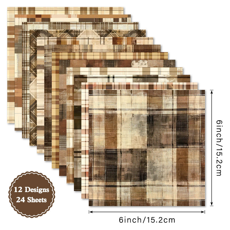 24PCS 6" Stains Scrapbook Paper & Cardstock