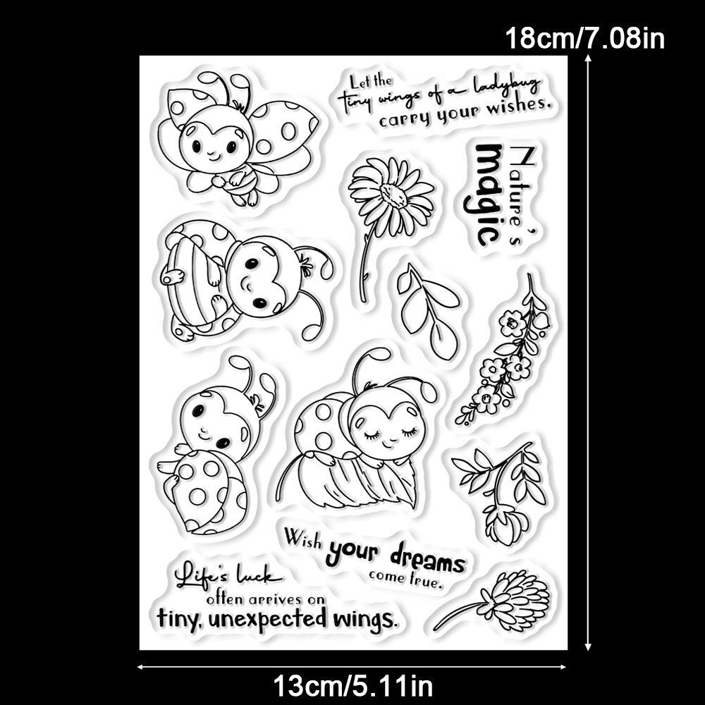 Spring Flowers Ladybug Dies & Stamps Set
