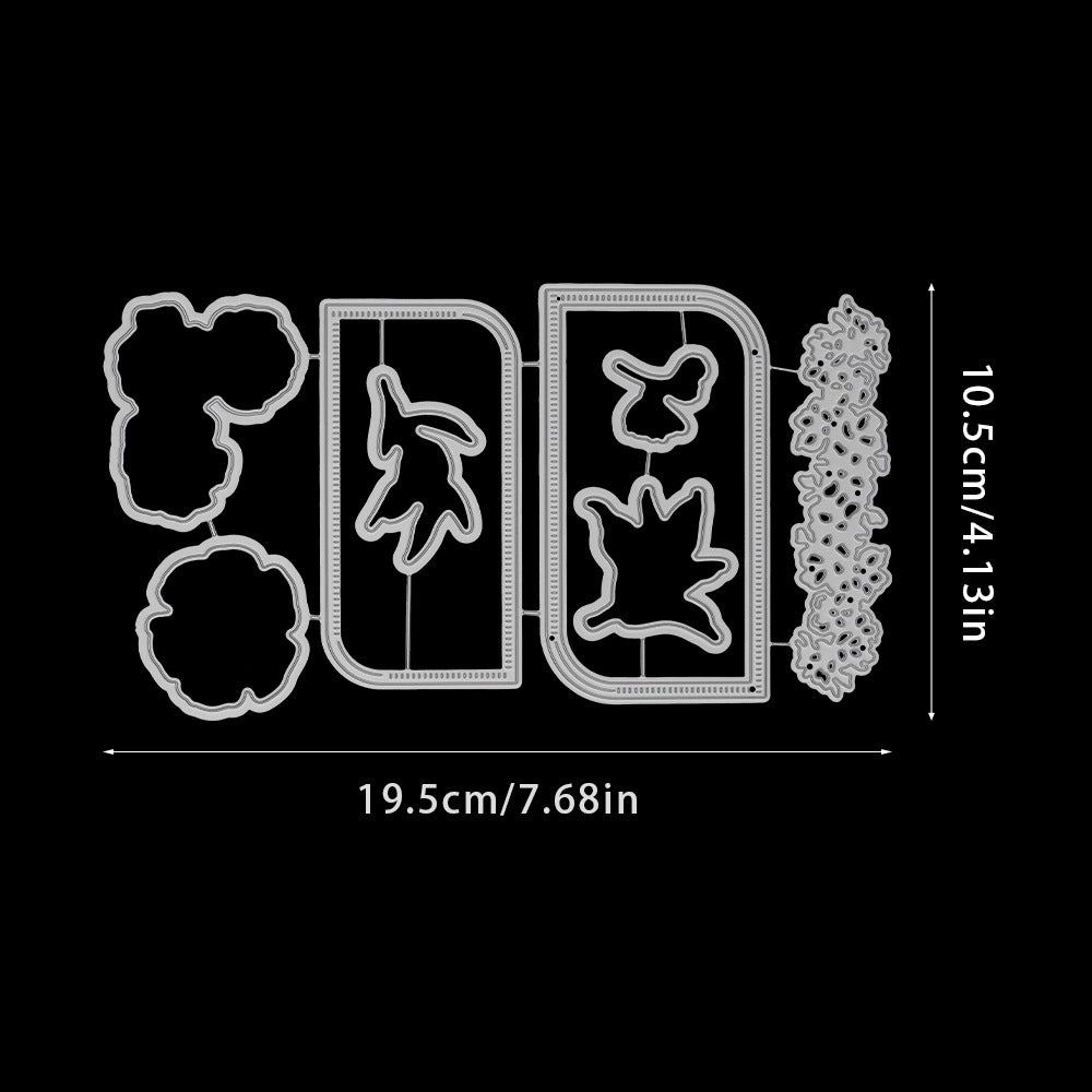 Flowers and Leaves Pattern Dies & Stamps Set