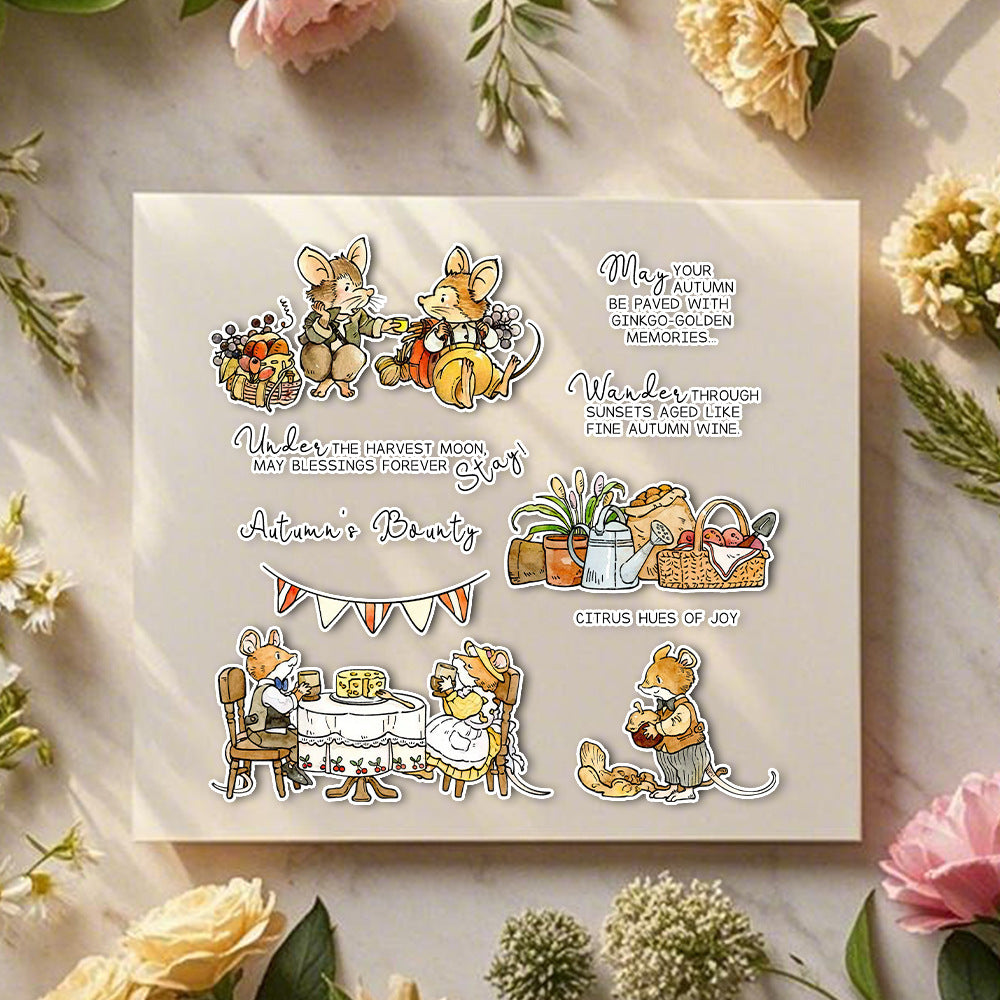 Autumn Mouse Dinner Dies & Stamps Set