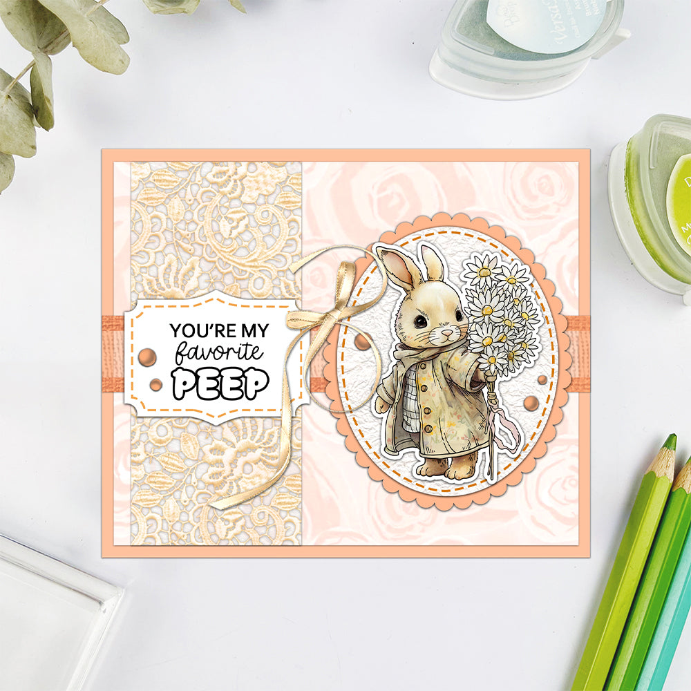 Cute Easter Bunny Dies & Stamps Set