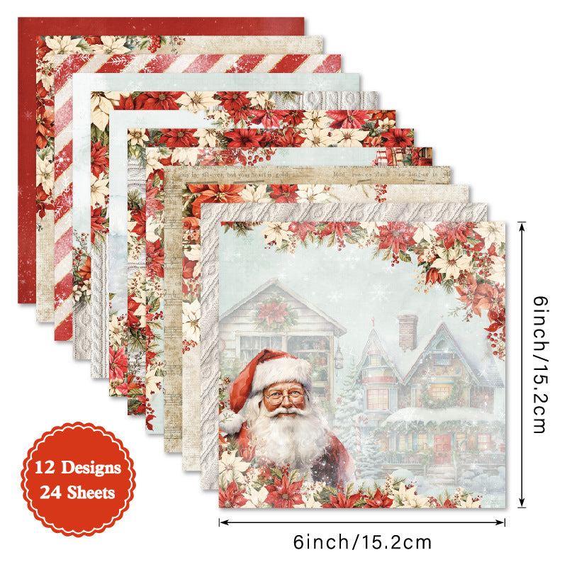 24PCS 6" Wintry Scrapbook Paper & Cardstock