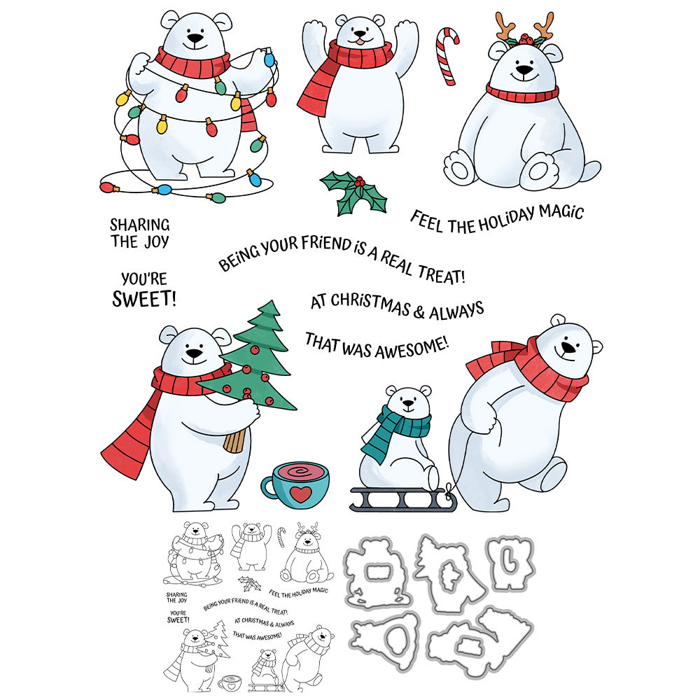 Happy Polar Bear Dies & Stamps Set