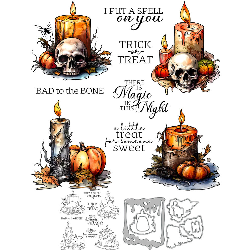 Halloween Candles Dies & Stamps Set
