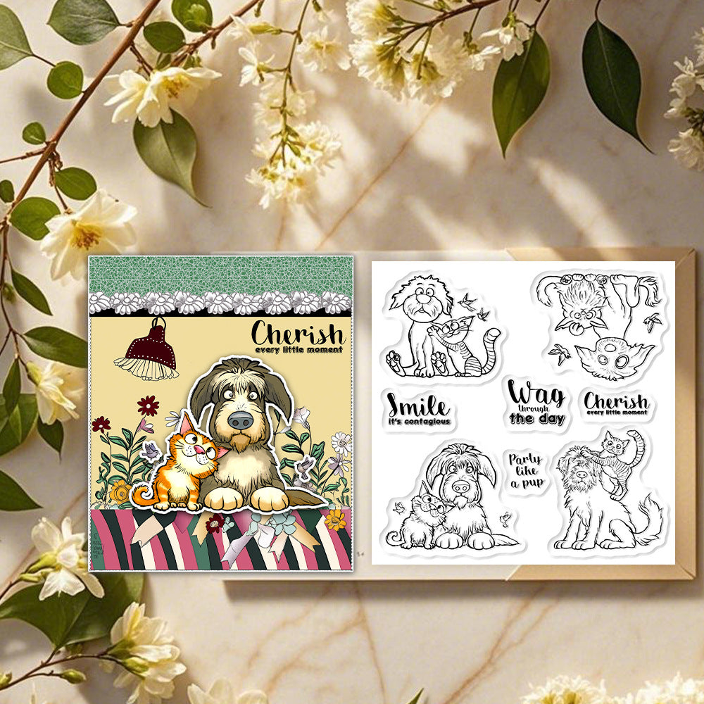 Cat and Dog Friendship Clear Stamps