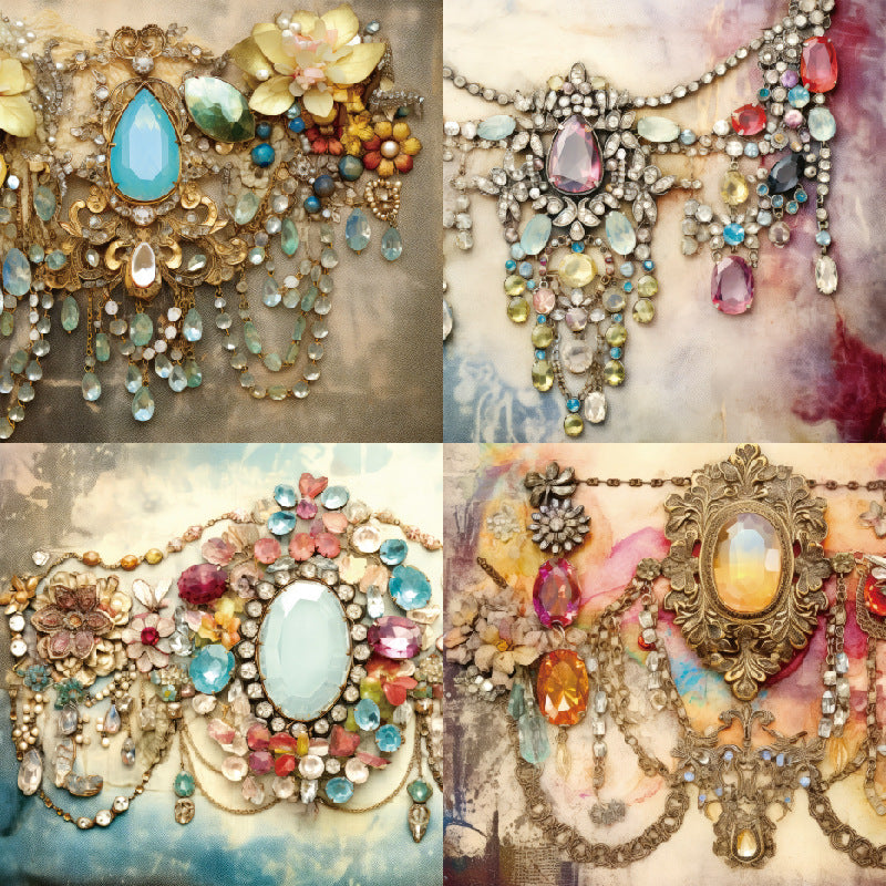 24PCS 6" Antique Jewelry Scrapbook Paper & Cardstock