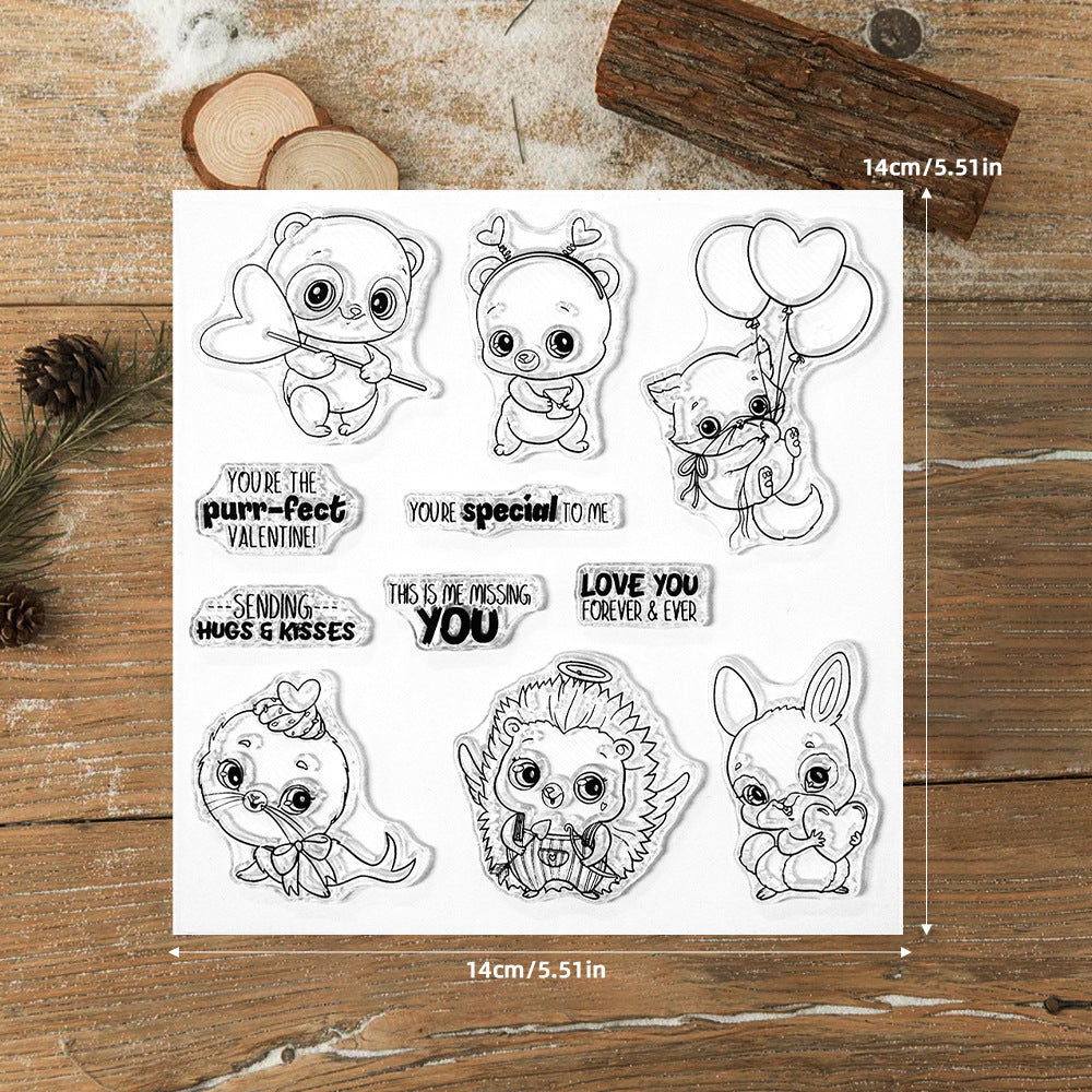 Valentine's Day Animals Clear Stamps
