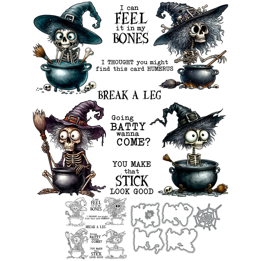 Halloween Skull Dies & Stamps Set