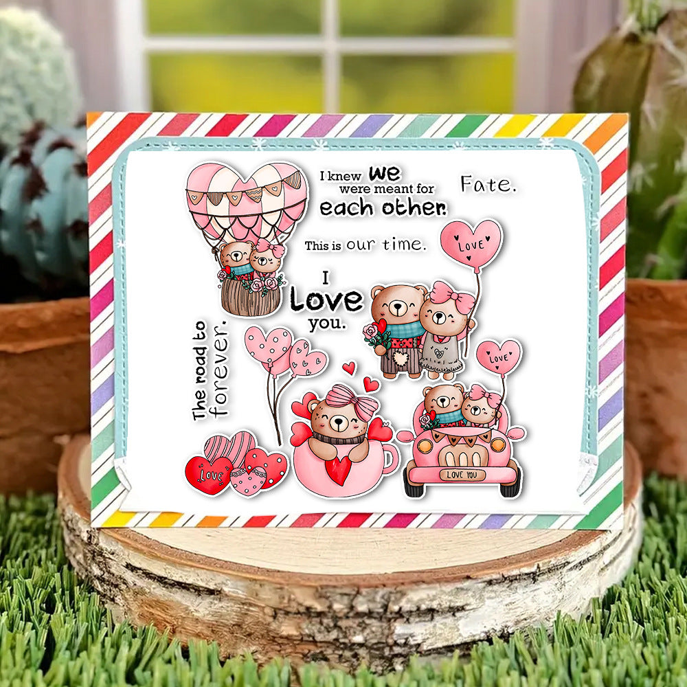 Valentine's Day Hot Air Balloon Clear Stamps