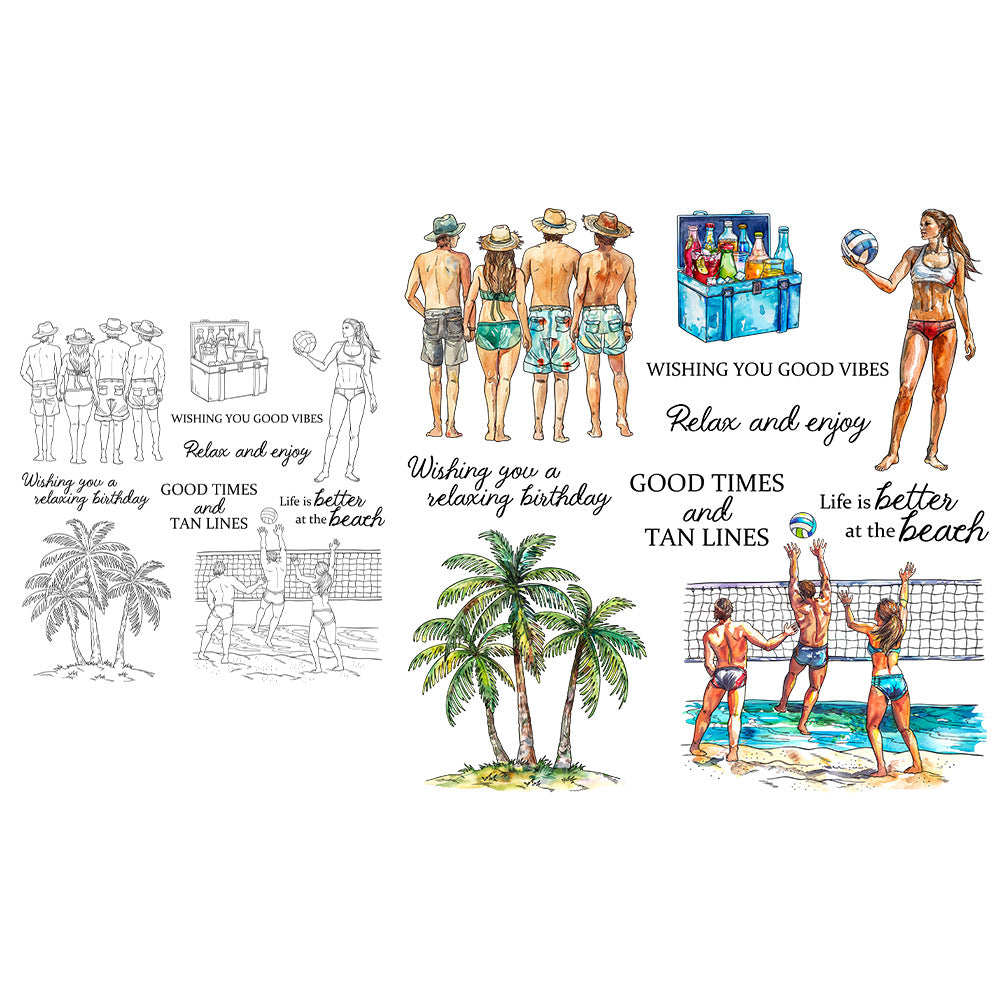 Beach Volleyball Clear Stamps