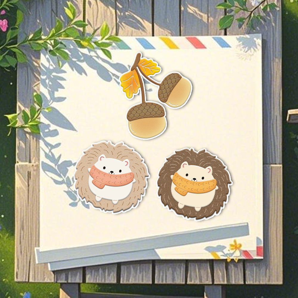 Hedgehog and Pine Cones Metal Cutting Dies