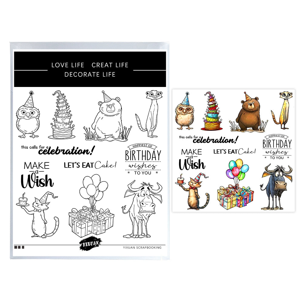 Funny Animals Celebrate Birthday Dies & Stamps Set