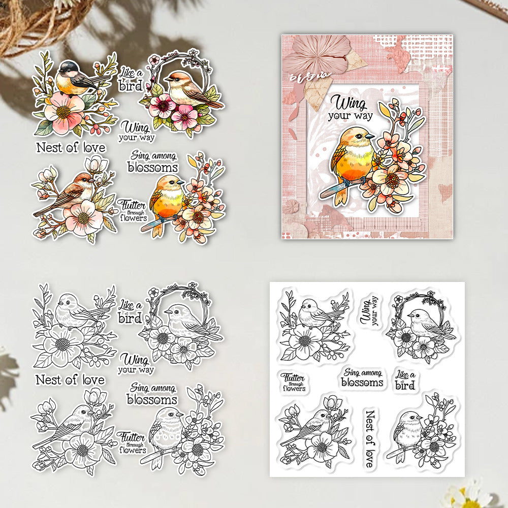 Flowers and Birds Clear Stamps