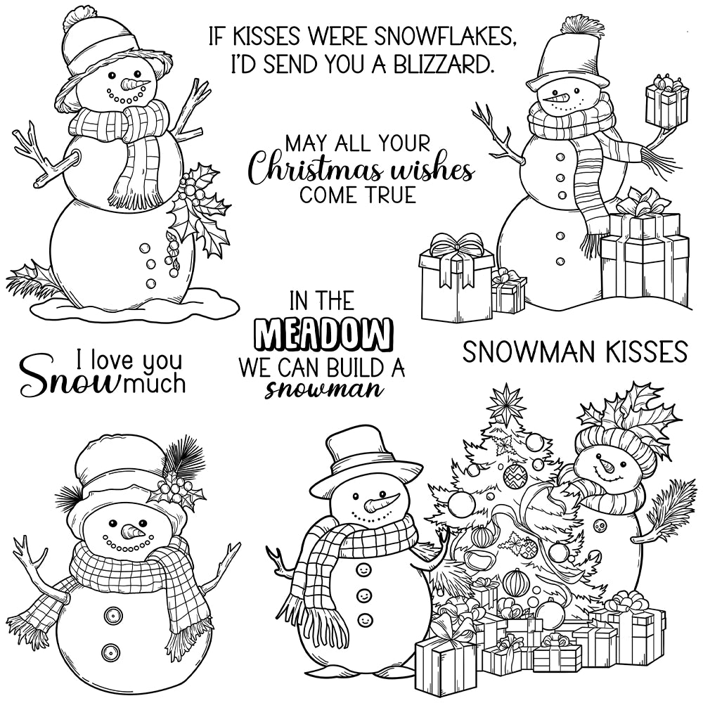 Winter Snowman Christmas Gift Dies & Stamps Set