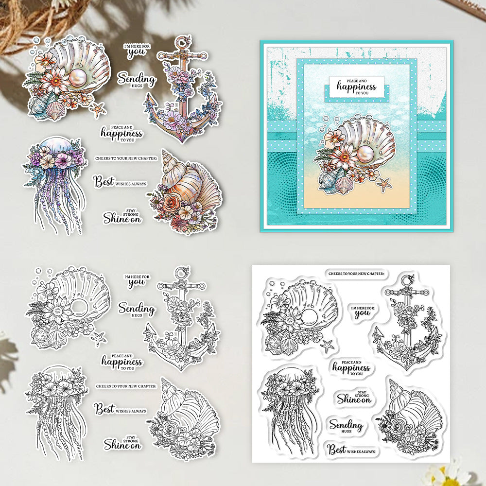 Shell Jellyfish Clear Stamps