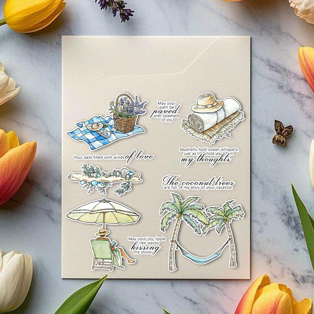 Summer Seaside Vacation Clear Stamps
