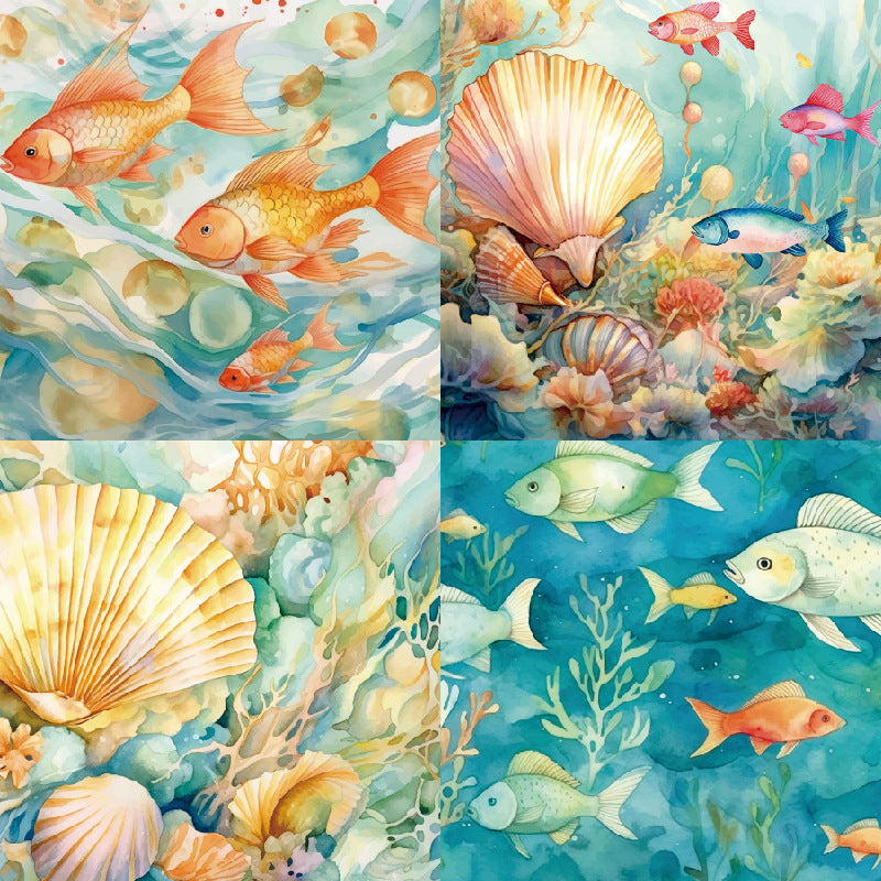 24PCS 6" Ocean Aquarium Scrapbook Paper & Cardstock