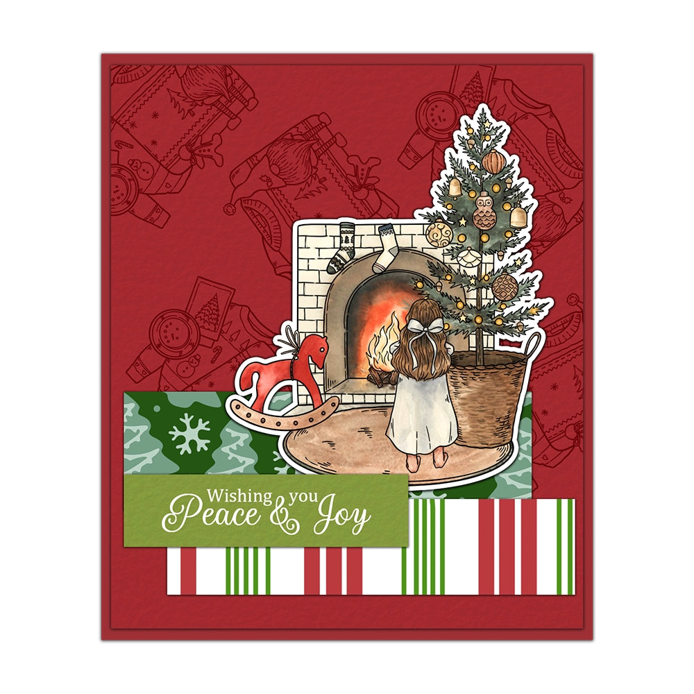 Winter House Christmas Tree Dies & Stamps Set
