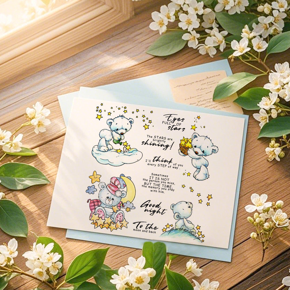 Cute Doll Bear Stars Dies & Stamps Set