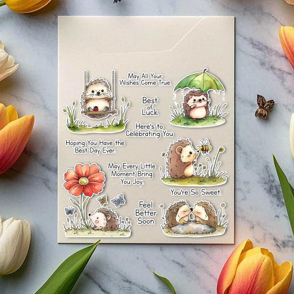 Cute Hedgehog Dies & Stamps Set