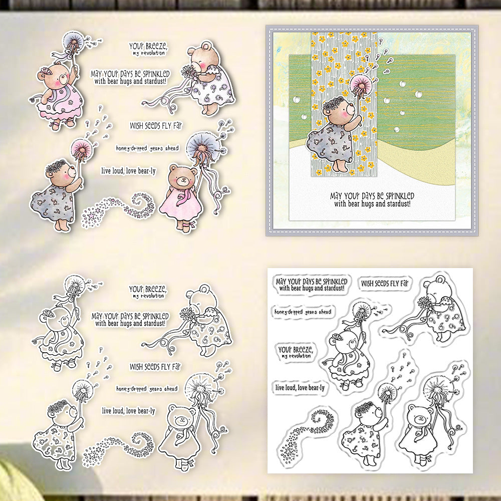Dandelion Bear Clear Stamps