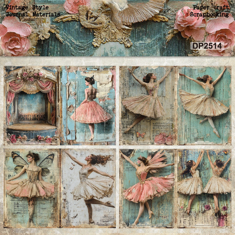 A5 Retro Dancing Girl Journal Scrapbook Paper