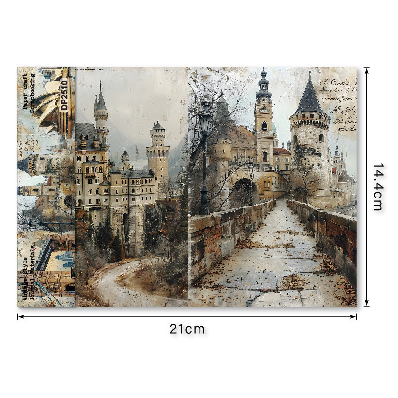 A5 Retro Architecture Journal Scrapbook Paper