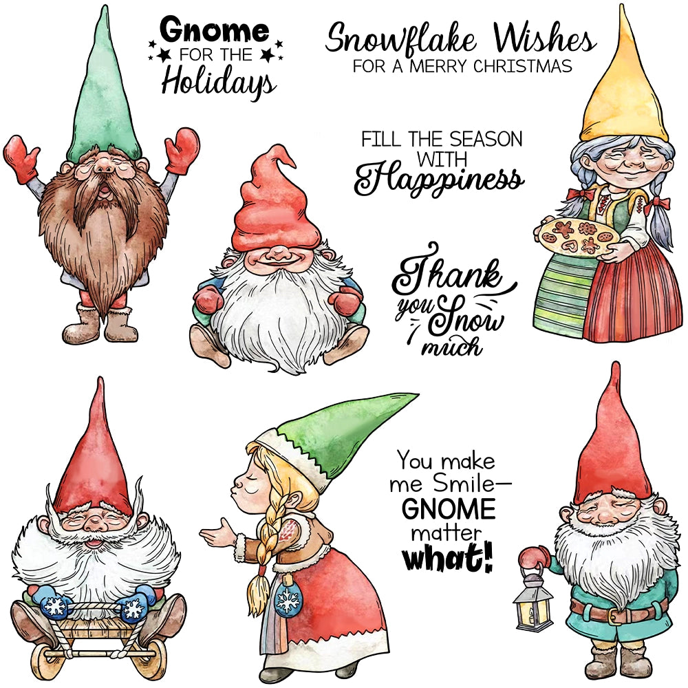 Cute Santa Gnomes Dies & Stamps Set