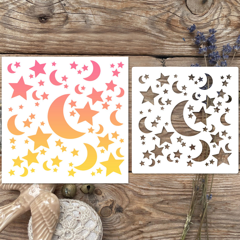 Moon Stars Background DIY Painting Hollow Stencil