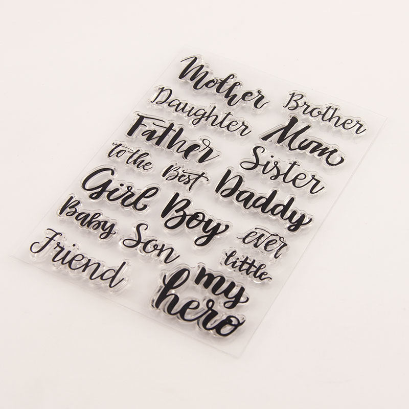 Family Member Name Clear Stamps