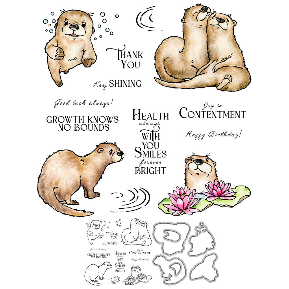 Cute Sea Otter Dies & Stamps Set